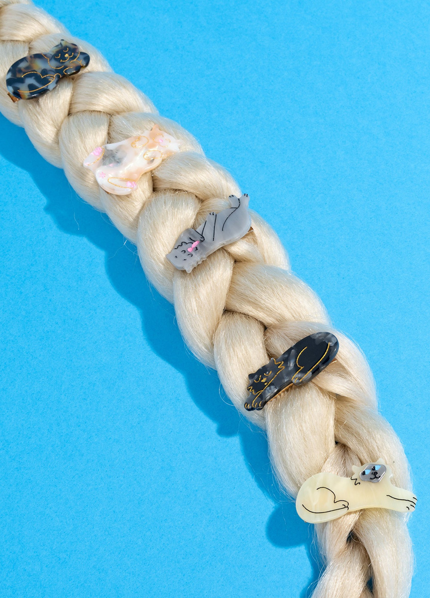 灰色波斯貓小髮夾